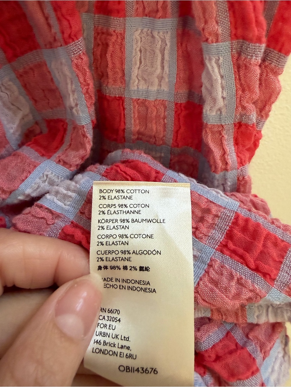 Pilcro Red & Lavender Plaid Sleeveless Tiered Tunic Coverup - Picture 4 of 6